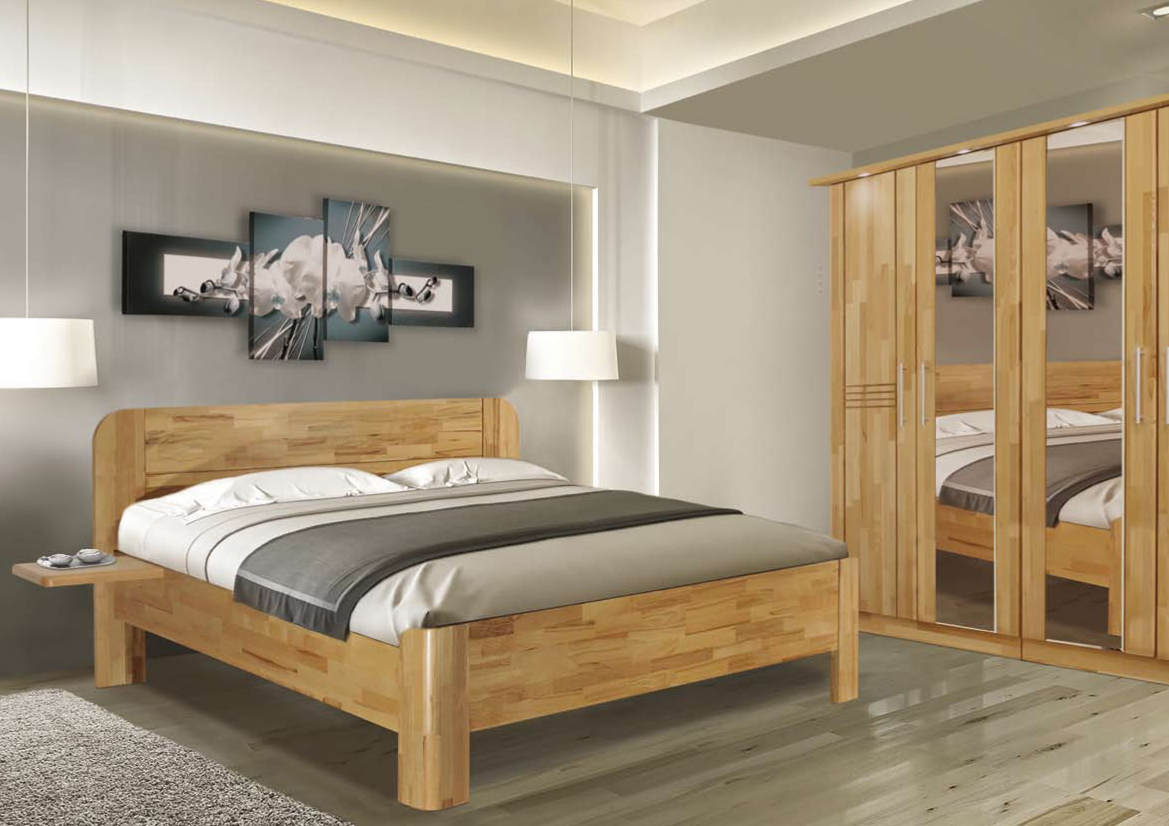 ELEN dřevěná buková masivní postel
