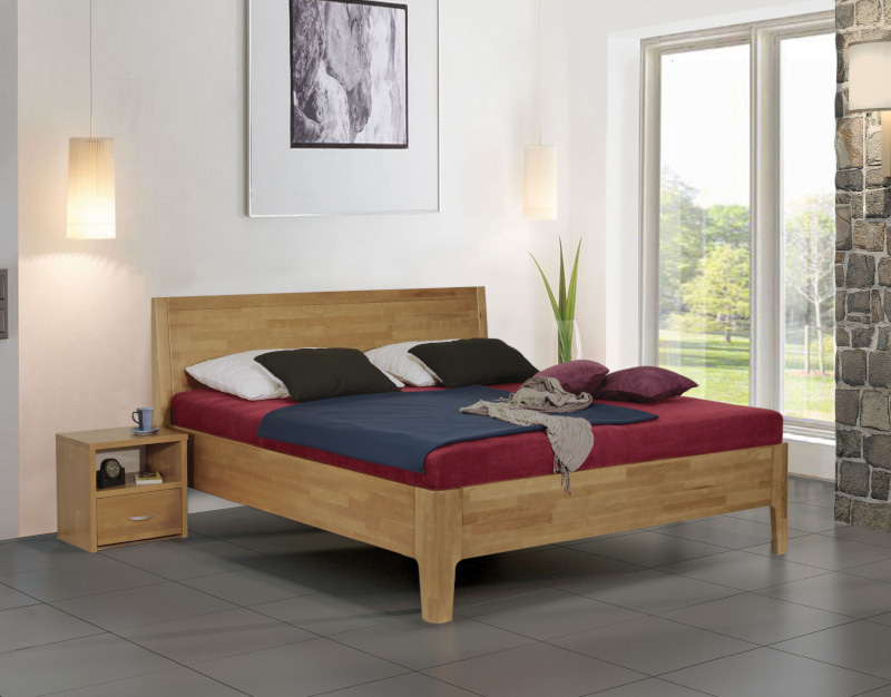 NINA dřevěná postel z masivního buku dvojlůžko z masivu