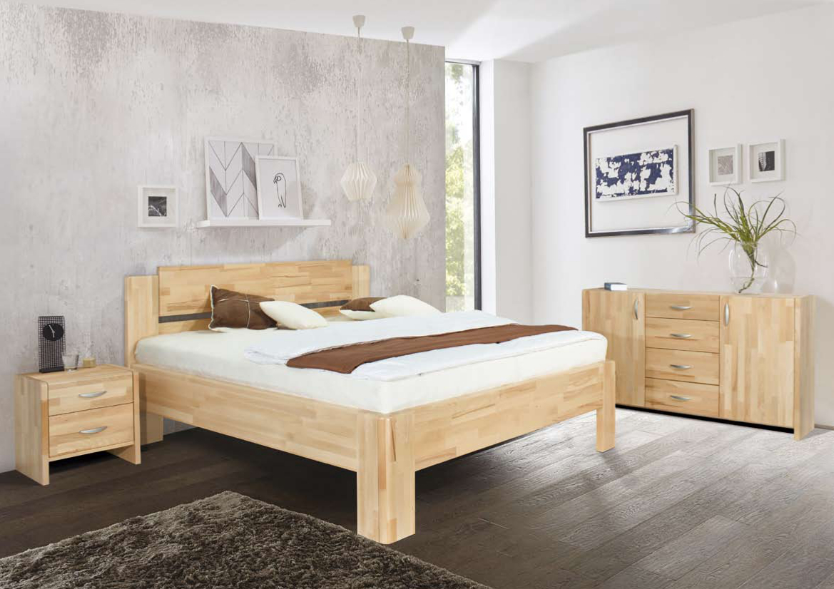 NORA dřevěná buková masivní postel