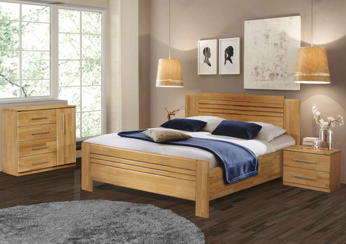 SANDRA dřevěná buková masivní postel